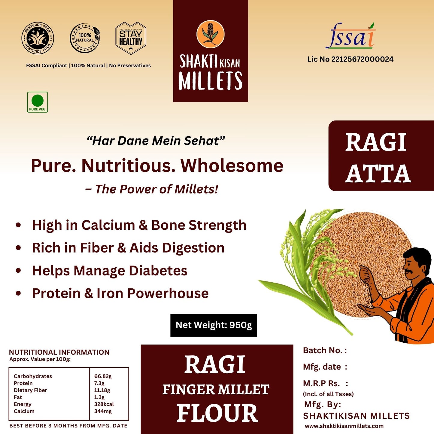 Organic Ragi Flour – Gluten-Free & High-Fiber